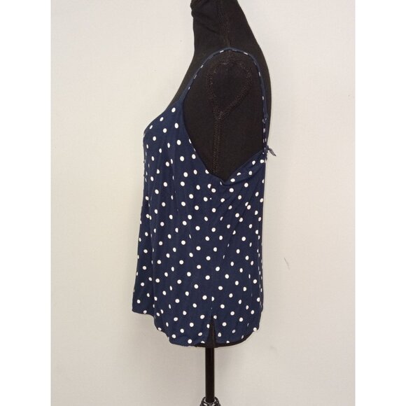 Old Navy Blue White Polka Dot Tank Top Size Medium - Picture 2 of 7